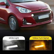 K D DRL Fog Lamp Cover with Turn Indicator for Hyundai Grand i10 Type 2 2016-2019 fog lamp