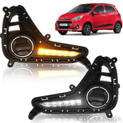 K D DRL Fog Lamp Cover with Turn Indicator for Hyundai Grand i10 Type 2 2016-2019 fog lamp
