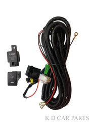 Car wiring harness kit with switches and connectors on a white background