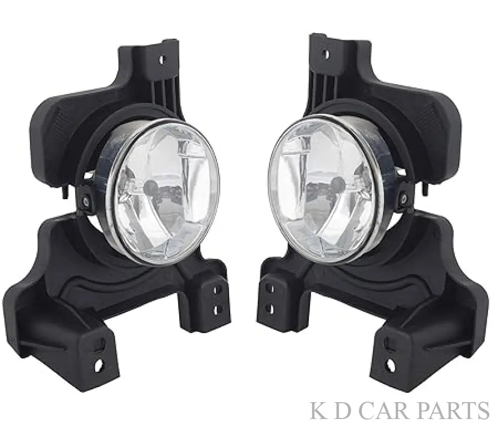 A pair of black fog lamps for Mahindra Scorpio T3 with bulbs, designed for 2017-now models, depicted on a white background.