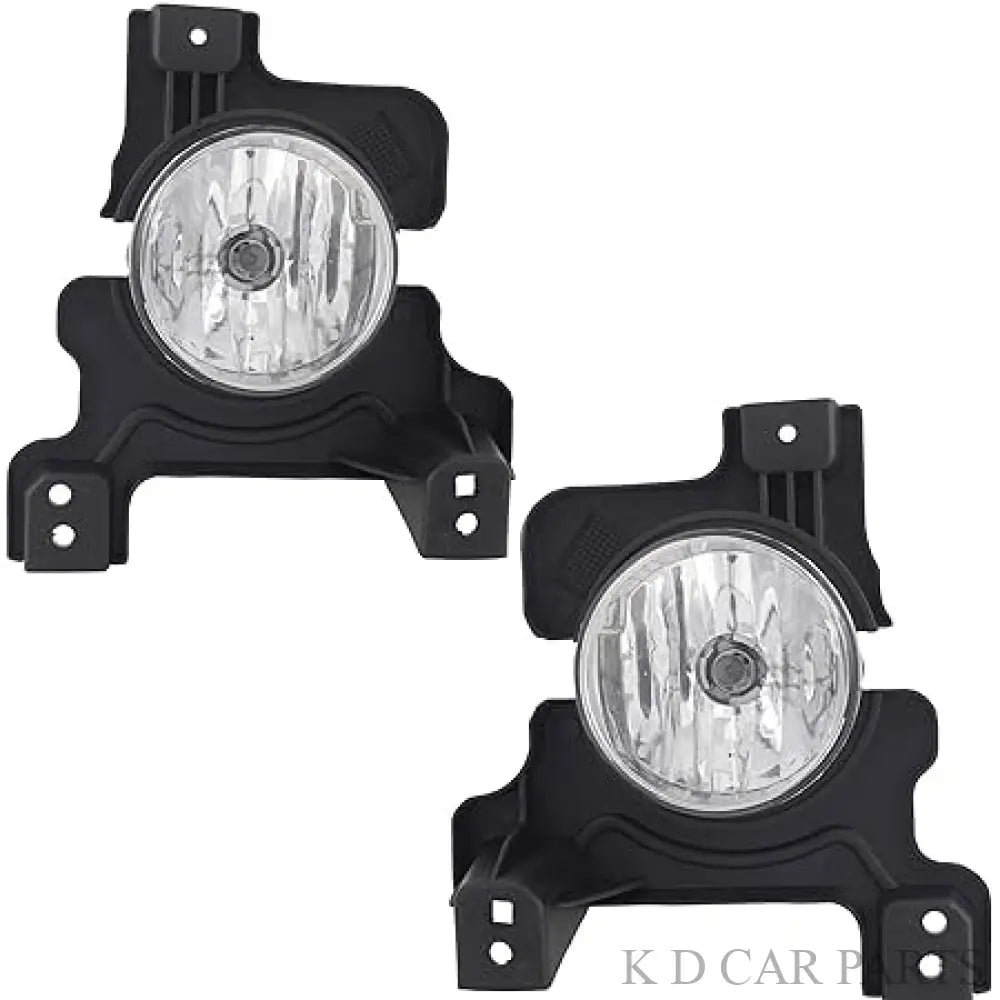 A pair of black fog lamps for Mahindra Scorpio T3 with bulbs, designed for 2017-now models, depicted on a white background.