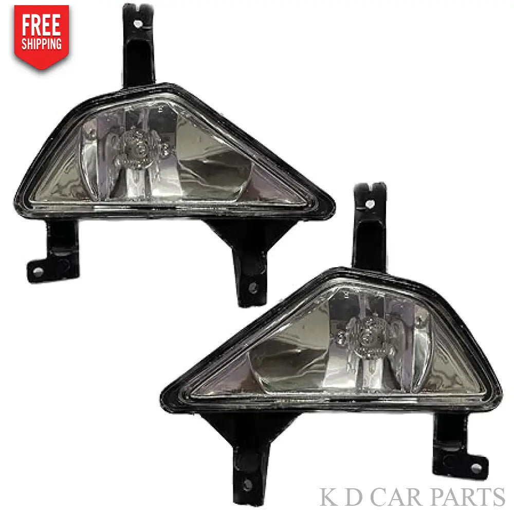A pair of KD brand fog lamps for Tata Nano Type 1 vehicles, featuring a halogen bulb design, mounted on a black plastic base.