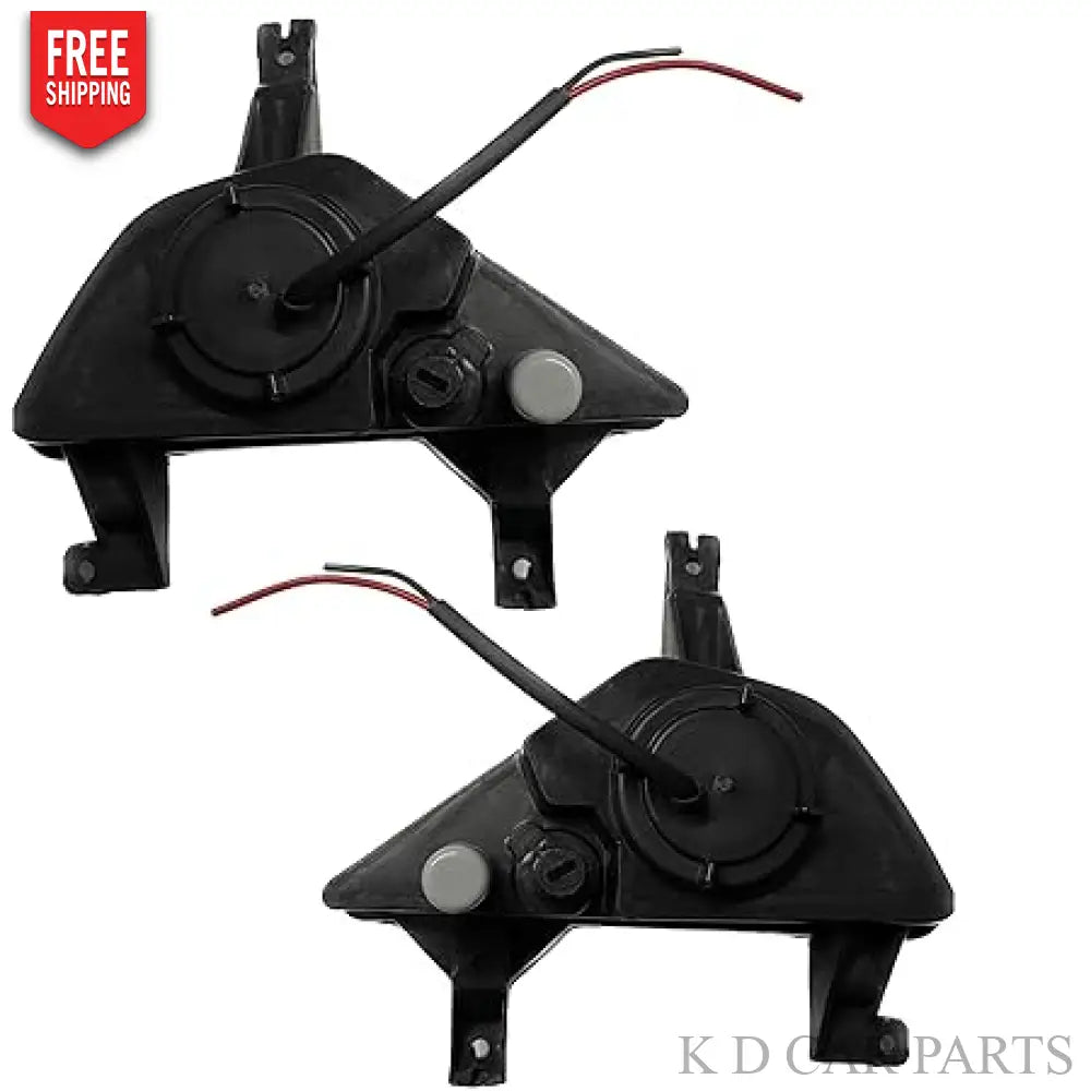 A pair of KD brand fog lamps for Tata Nano Type 1 vehicles, featuring a halogen bulb design, mounted on a black plastic base.