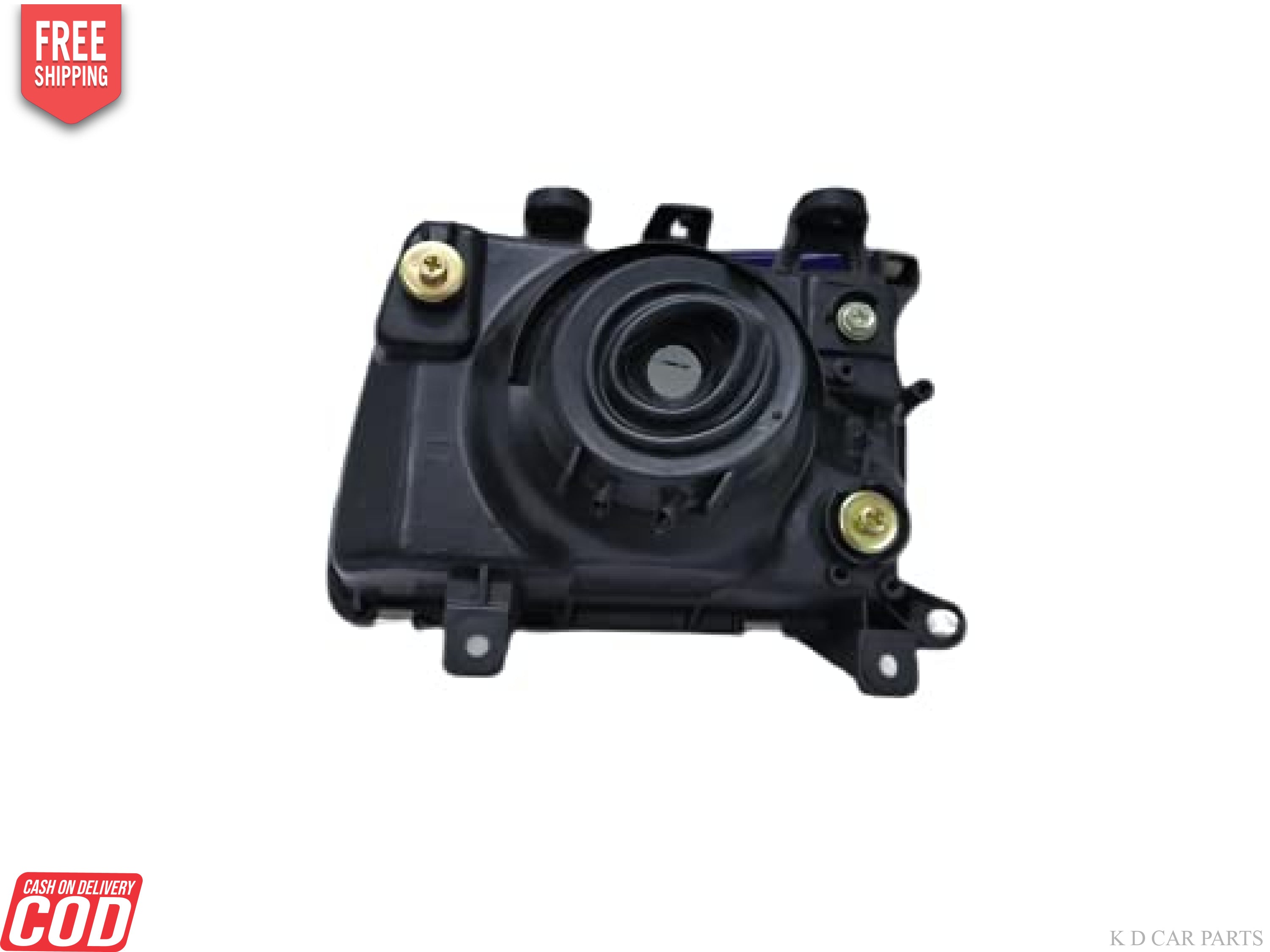 A headlight assembly for a Maruti Suzuki Zen, shown next to the corresponding side of a white Maruti Suzuki Zen car. The headlight is off-white in color, with a clear lens and reflector.