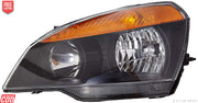 Black headlight assembly for Tata Indica / Indigo eCS 2002-2018 without adjustable motor.