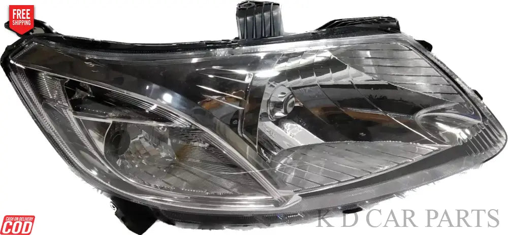 A fron headlight for a Chevrolet Sail vehicle. The headlight is shiny and reflective with a black housing and a visible bulb.
