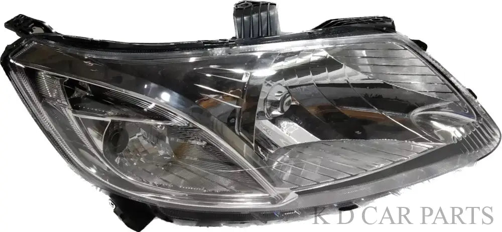 A fron headlight for a Chevrolet Sail vehicle. The headlight is shiny and reflective with a black housing and a visible bulb.