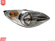 A headlight for a Hyundai I20 2008-2012 without adjustable motor, featuring a clear lens with a yellowish tint and a black housing.