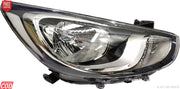 A new KD headlight for Hyundai Verna Fluidic 2011-2014 without adjustable motor, featuring a right-side placement and a shiny metallic finish.