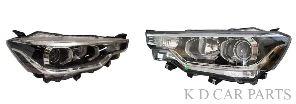 A pair of brand projector-style headlamps for Maruti Ertiga, showing both sides of the product with a clear lens design.