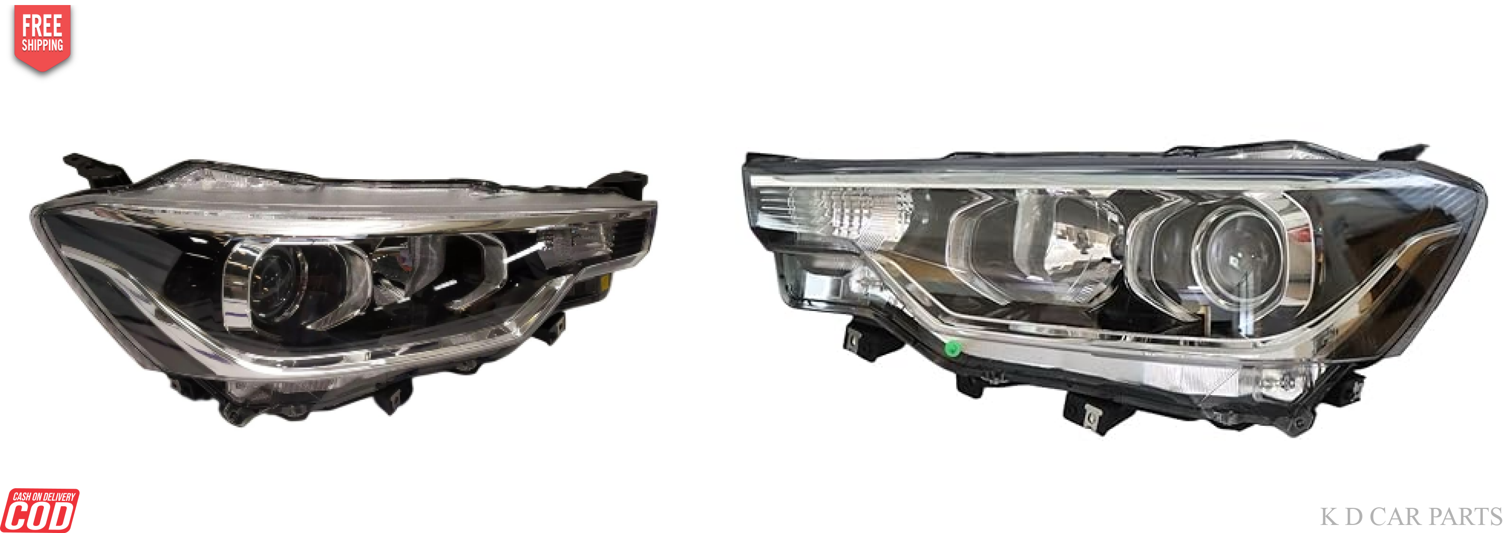 A pair of brand projector-style headlamps for Maruti Ertiga, showing both sides of the product with a clear lens design.