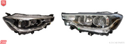 A pair of brand projector-style headlamps for Maruti Ertiga, showing both sides of the product with a clear lens design.