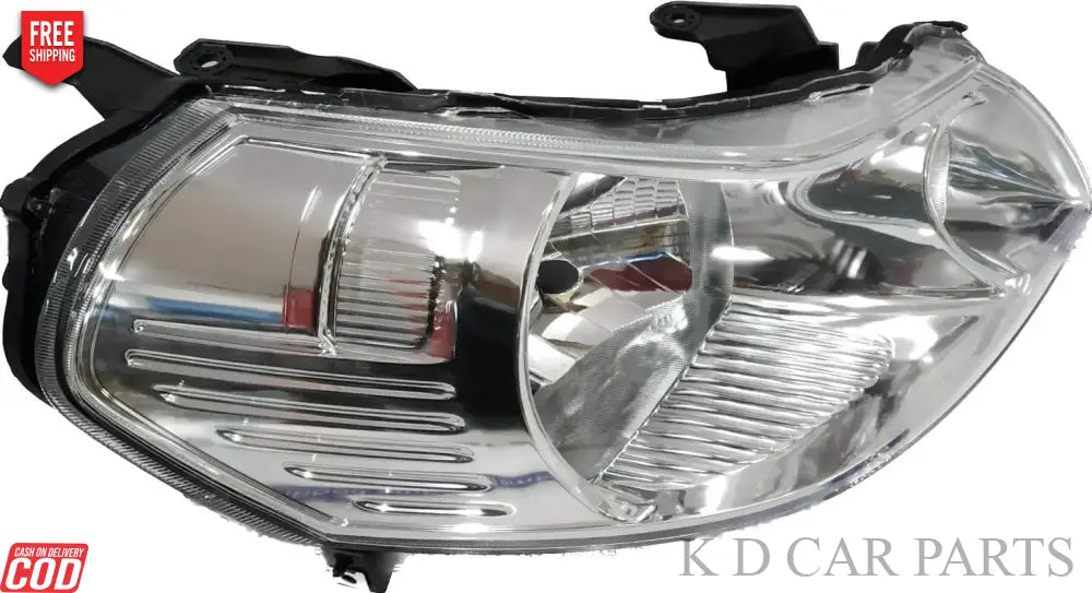 A single headlight for Maruti SX4 model years 2007-2013, featuring a silver-colored lens with a black frame and break-resistant design.