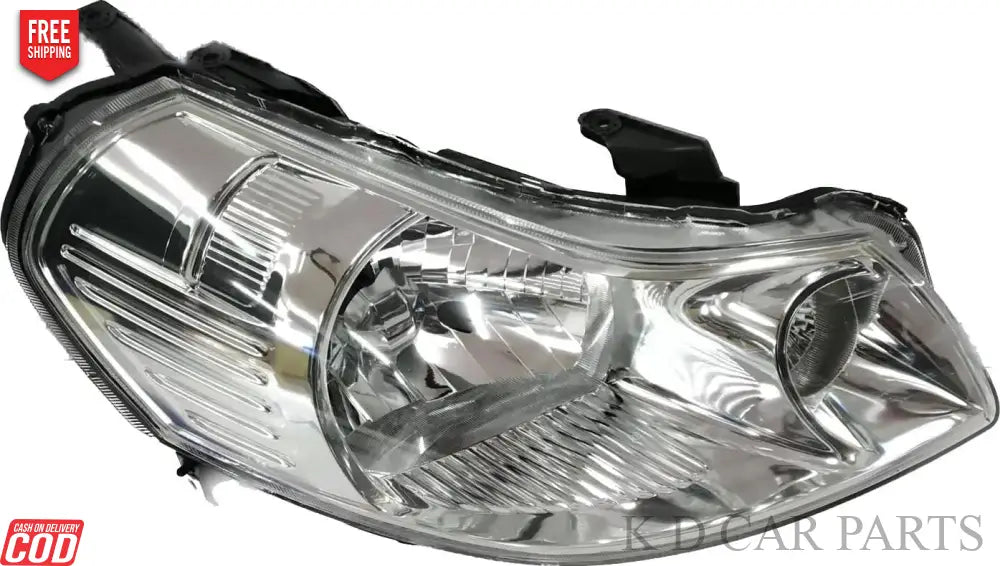 A single headlight for Maruti SX4 model years 2007-2013, featuring a silver-colored lens with a black frame and break-resistant design.