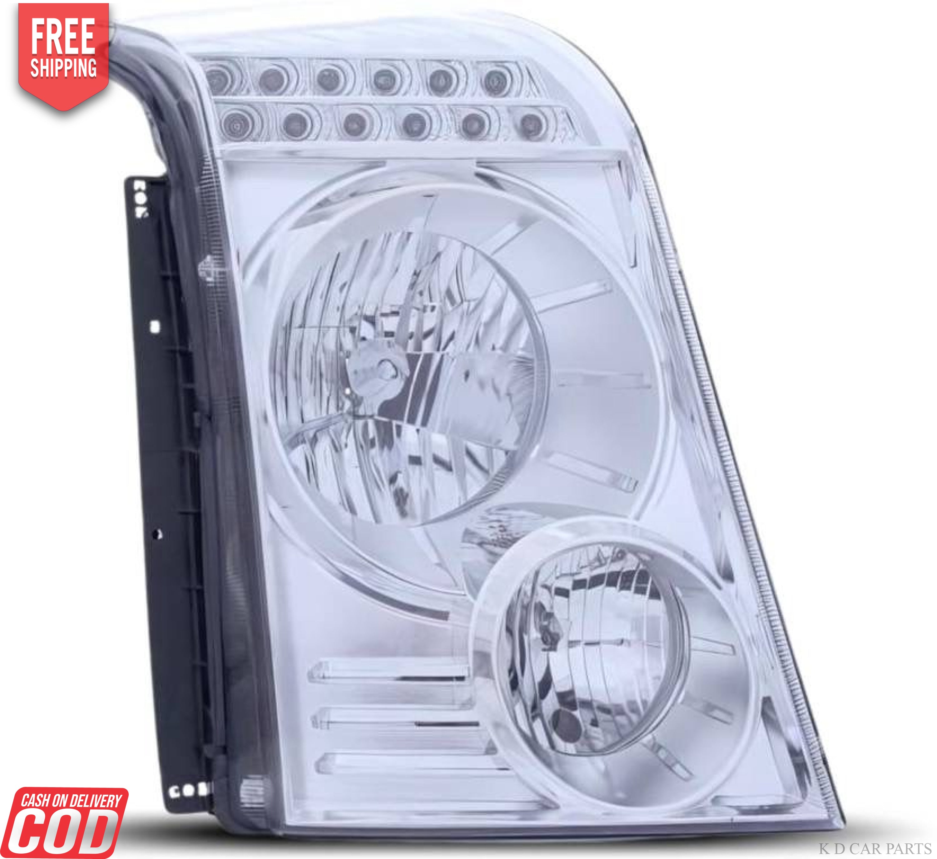 K D Headlight for Tempoo Traveller Chrome Without Adjustable Motor RIGHT HEADLIGHT