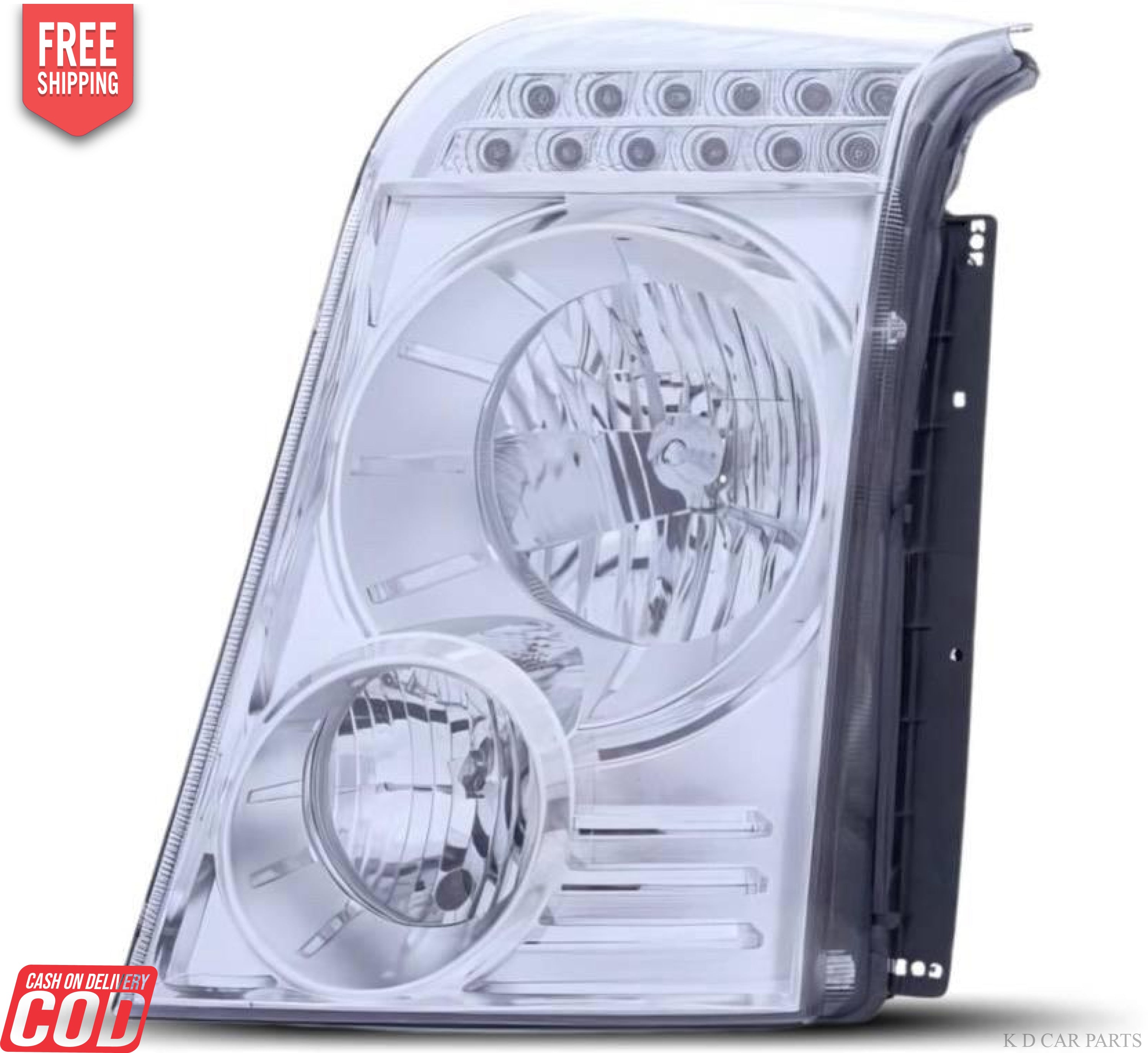 K D Headlight for Tempoo Traveller Chrome Without Adjustable Motor RIGHT HEADLIGHT