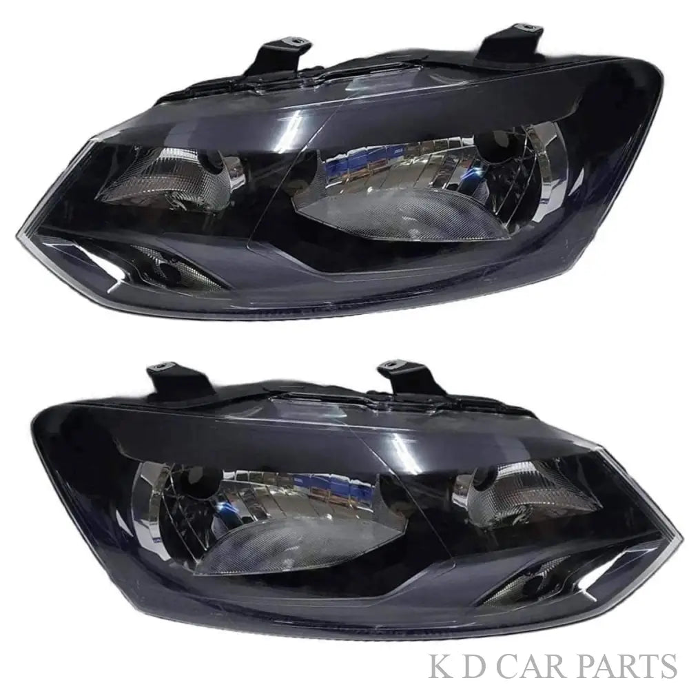 Black headlight for VW Polo & Vento without adjustable motor and without projector.
