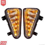 K D LED DRL Fog Lamp Cover for Toyota Crysta T2 Matrix White DRL & Amber Indicator | Waterproof Car Exterior Accessory
