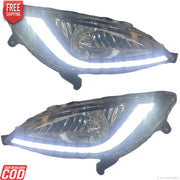 K D LED Fog Lamp Set For Hyundai I20 With DRL Indicator (PAIR) Complete KIT (2012-2014) Type 2