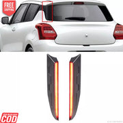 LED D-pillar lights for Maruti Suzuki Swift shown in red, intended for both sides of the vehicle.