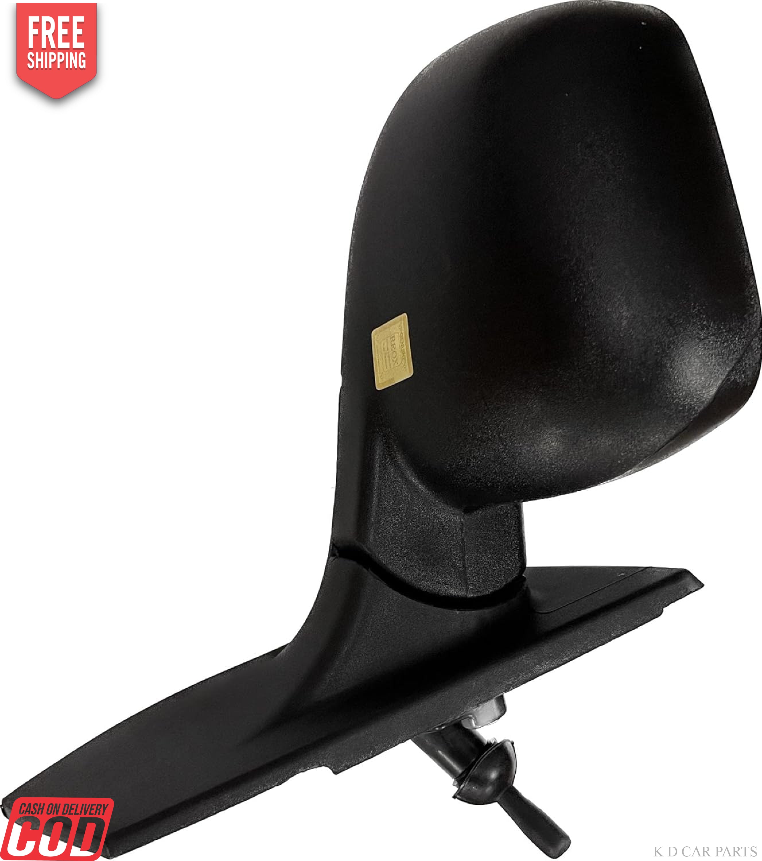 A black, clear side rear view door mirror for Chevrolet BEAT.
