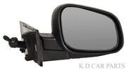 A black, clear side rear view door mirror for Chevrolet BEAT.