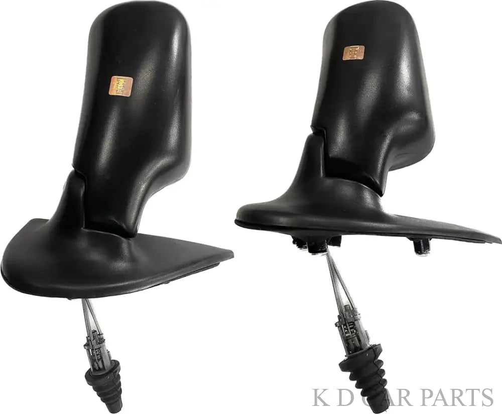 A pair of K D brand side/door mirrors for Fiat vehicles, featuring black acrylic mirrors with a sleek design and ABS plastic housing.