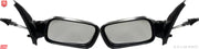A pair of K D brand side/door mirrors for Fiat vehicles, featuring black acrylic mirrors with a sleek design and ABS plastic housing.