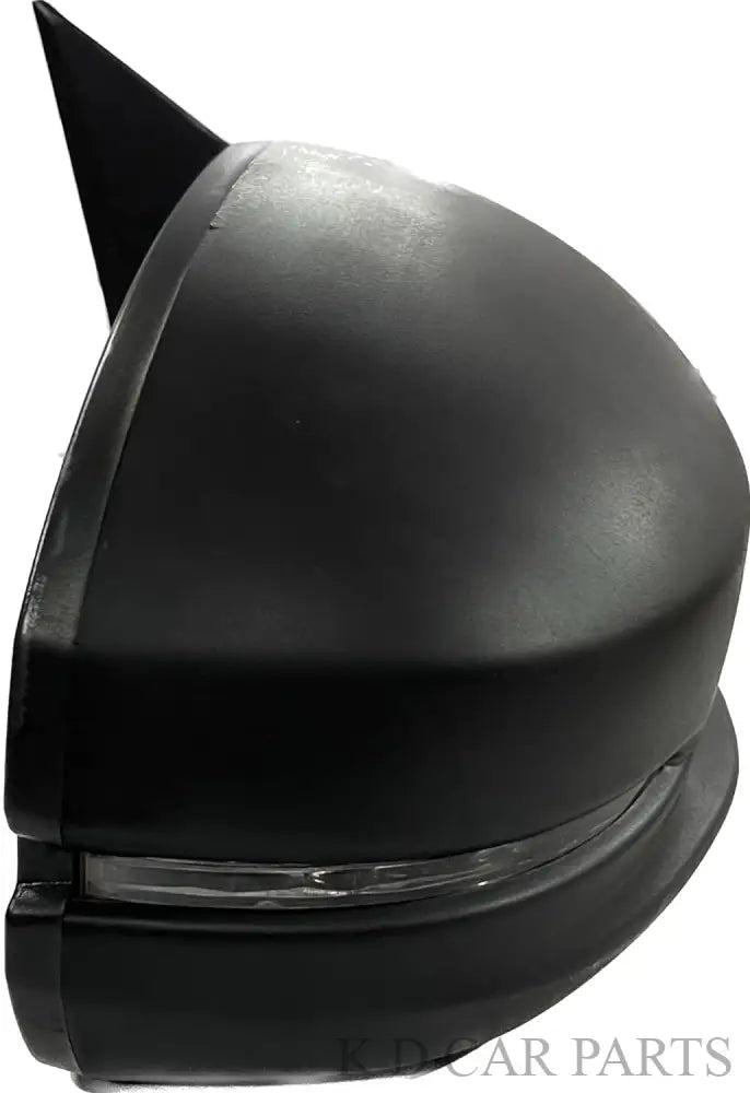 Black side door mirror for Honda Amaze 2018 with motor, plus indicator and manual fold function.