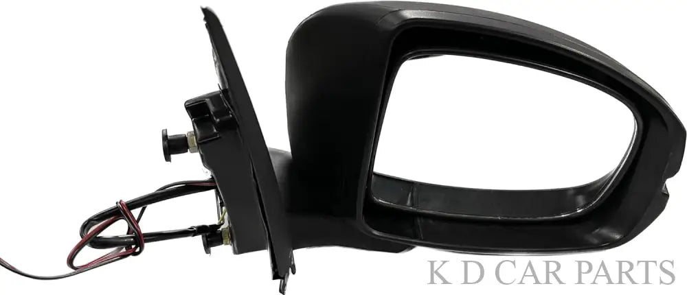 Black side door mirror for Honda Amaze 2018 with motor, plus indicator and manual fold function.