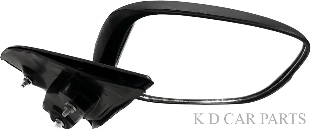 Black side rear view door mirror for Honda Amaze 2018, with a clear convex mirror plate.
