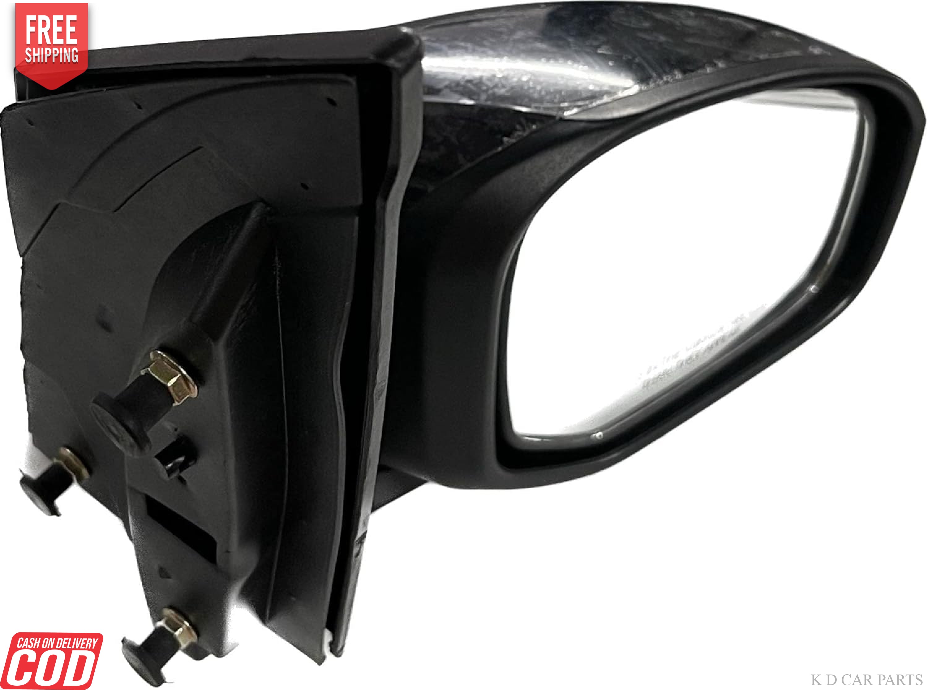 Black side door mirror for Honda vehicles, featuring a convex mirror plate, manual type, and door mount.