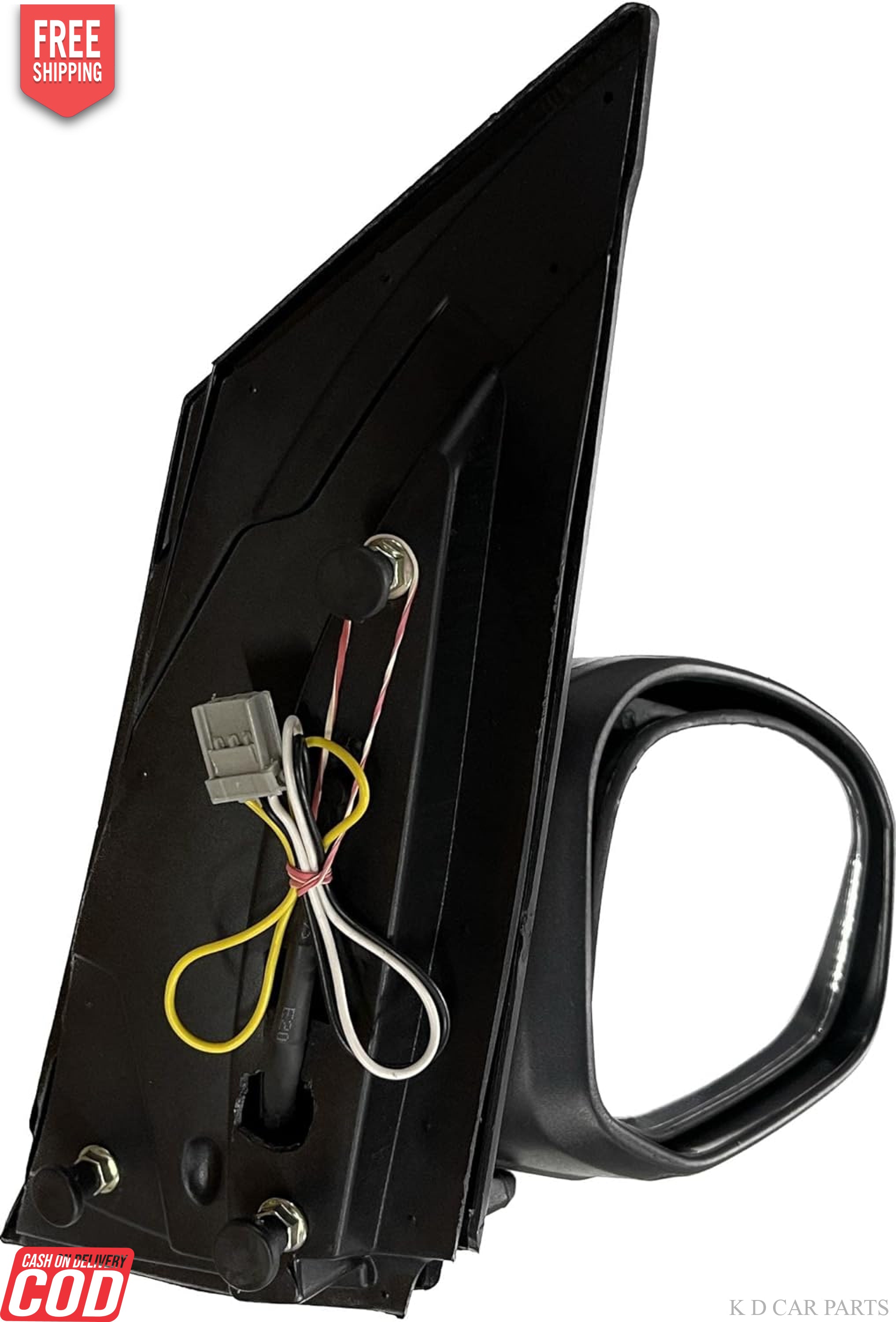Black side door mirror for Honda vehicles, showing the rear view mirror and electrical wiring