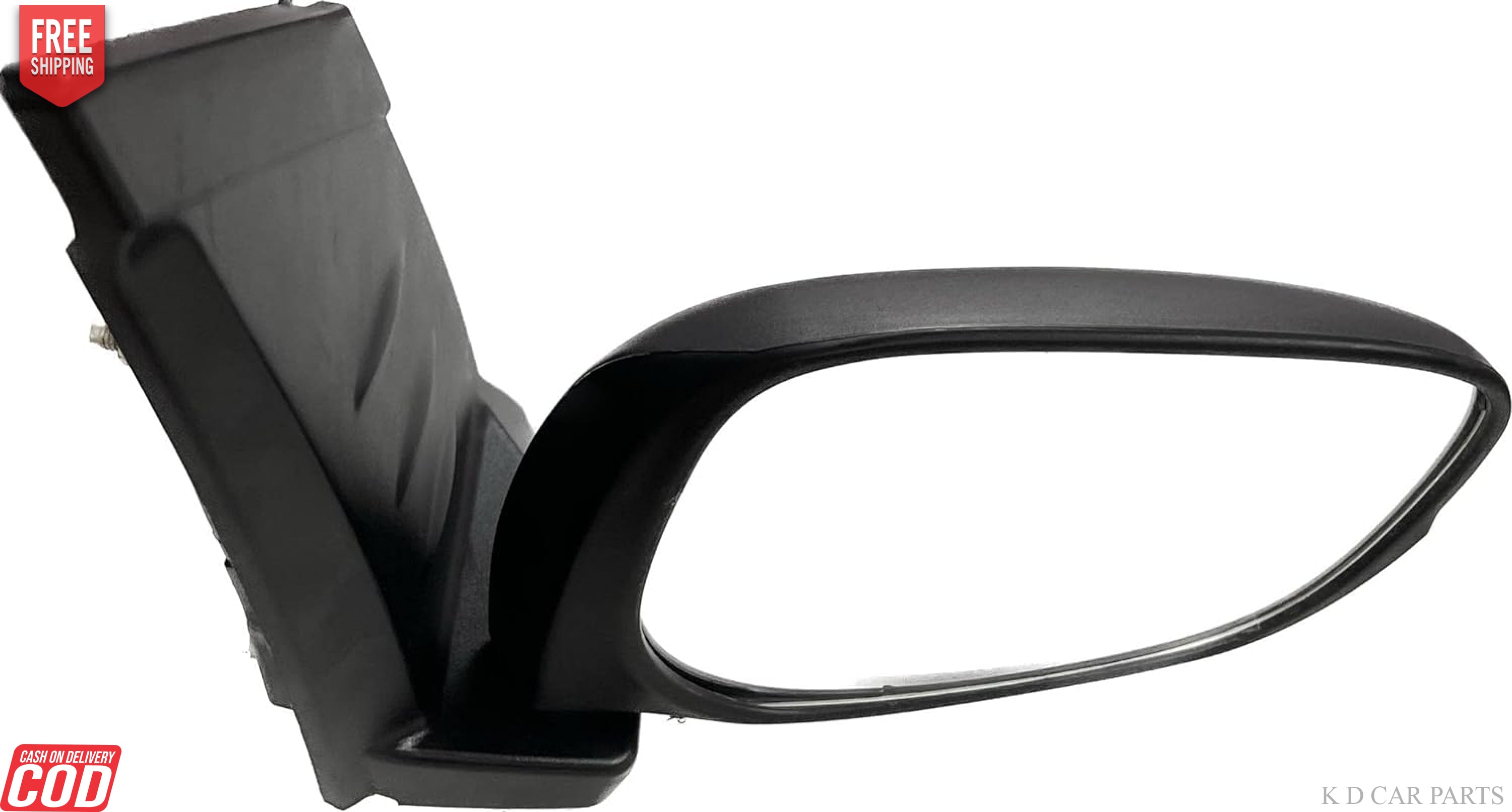 A black side door mirror for a Honda vehicle, featuring a sleek design with a convex mirror plate.