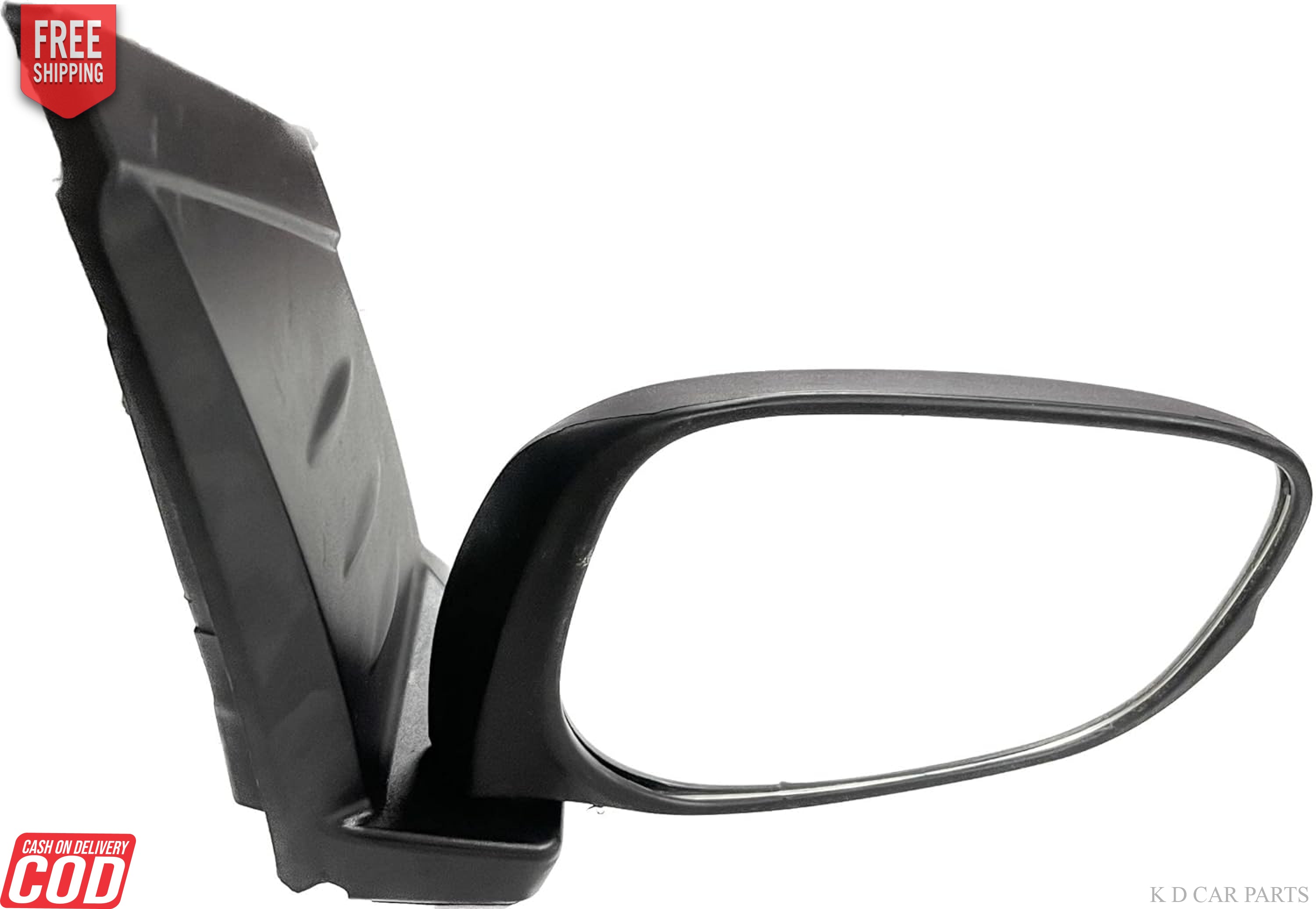 A black side door mirror for a Honda vehicle, featuring a sleek design with a convex mirror plate.