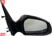 A black side mirror for a Hyundai Santro vehicle, featuring a motor with an indicator and a coupler.