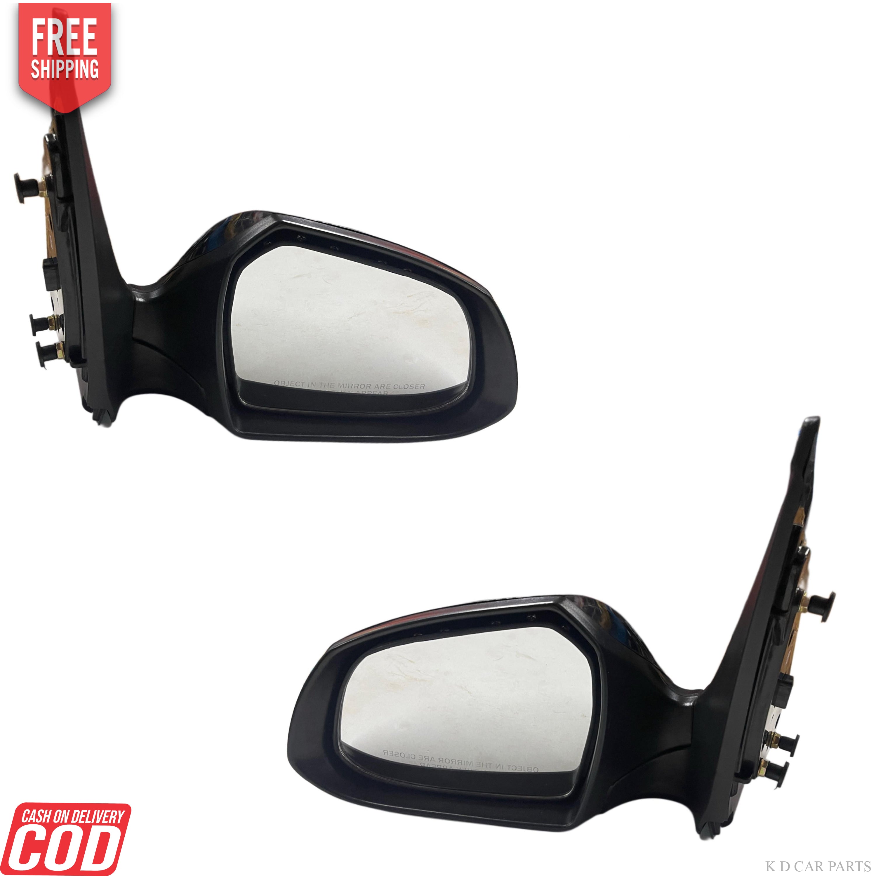 Pair of car side mirrors on a white background