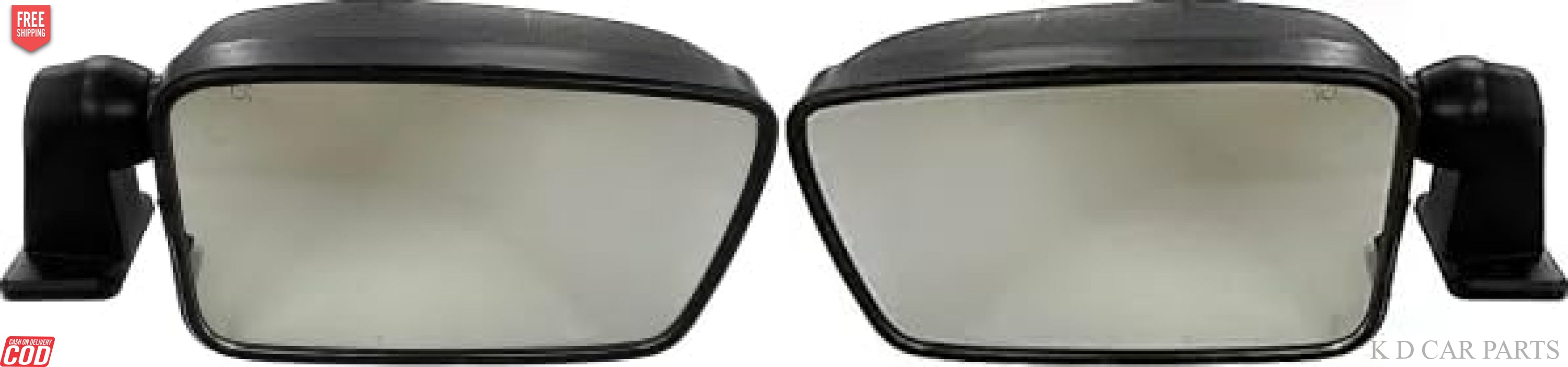 A pair of K D brand side mirrors designed for Mahindra Bolero/Armada T1 vehicles, showing a black mirror housing and reflective mirrors.