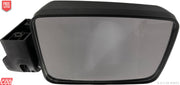 A black, clear door side mirror for Mahindra Bolero T3.