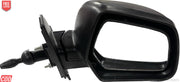Black adjustable side mirror for Mahindra KUV 100 with clear glass.
