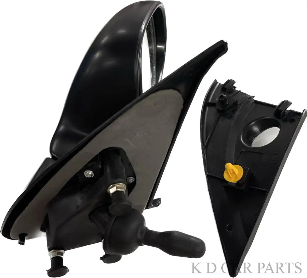 Black adjustable side rear view door mirror for Maruti Alto 800 VX, with a convex mirror plate.