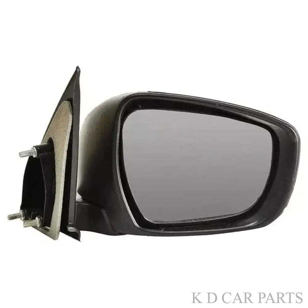 Side view mirror for Maruti Alto K10 Type 2 LX, black in color with a clear convex mirror plate.