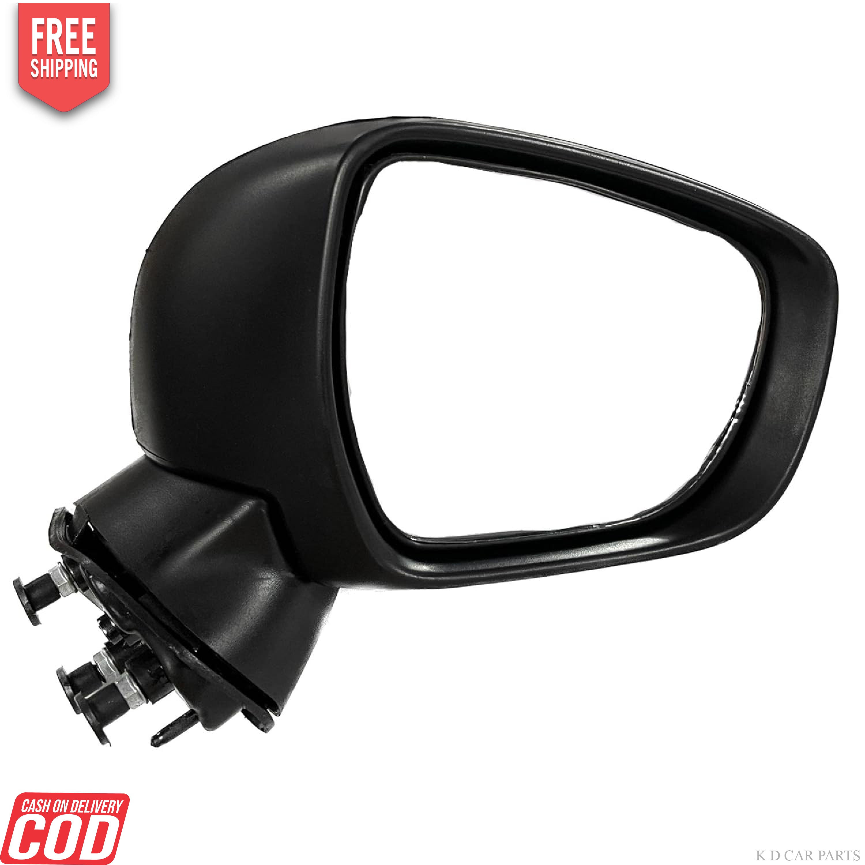 Black side door mirror for Maruti Baleno without motor or indicator.
