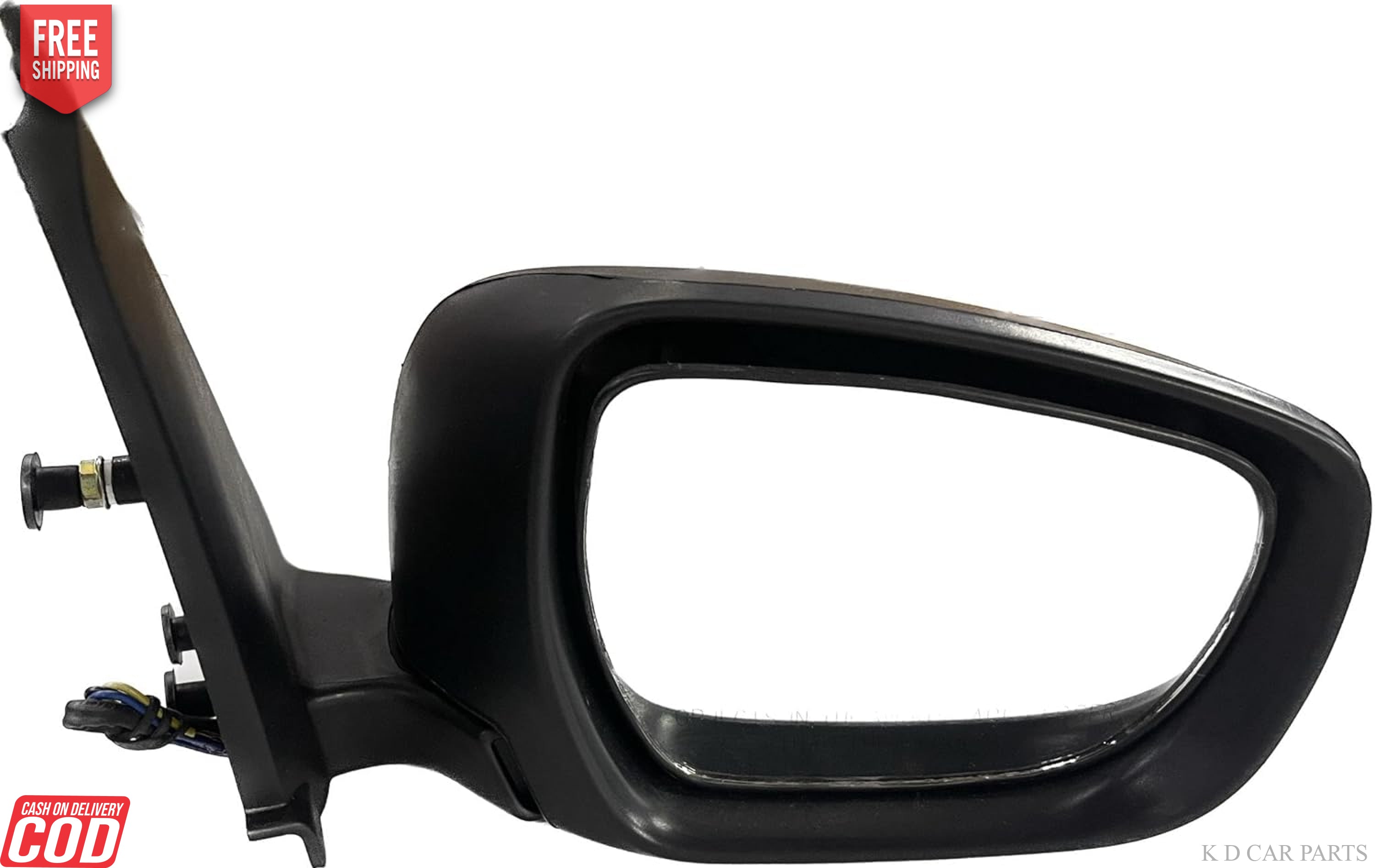 Black side/door mirror for Maruti Celerio 2022-Onwards motor without indicator, non-auto fold design.