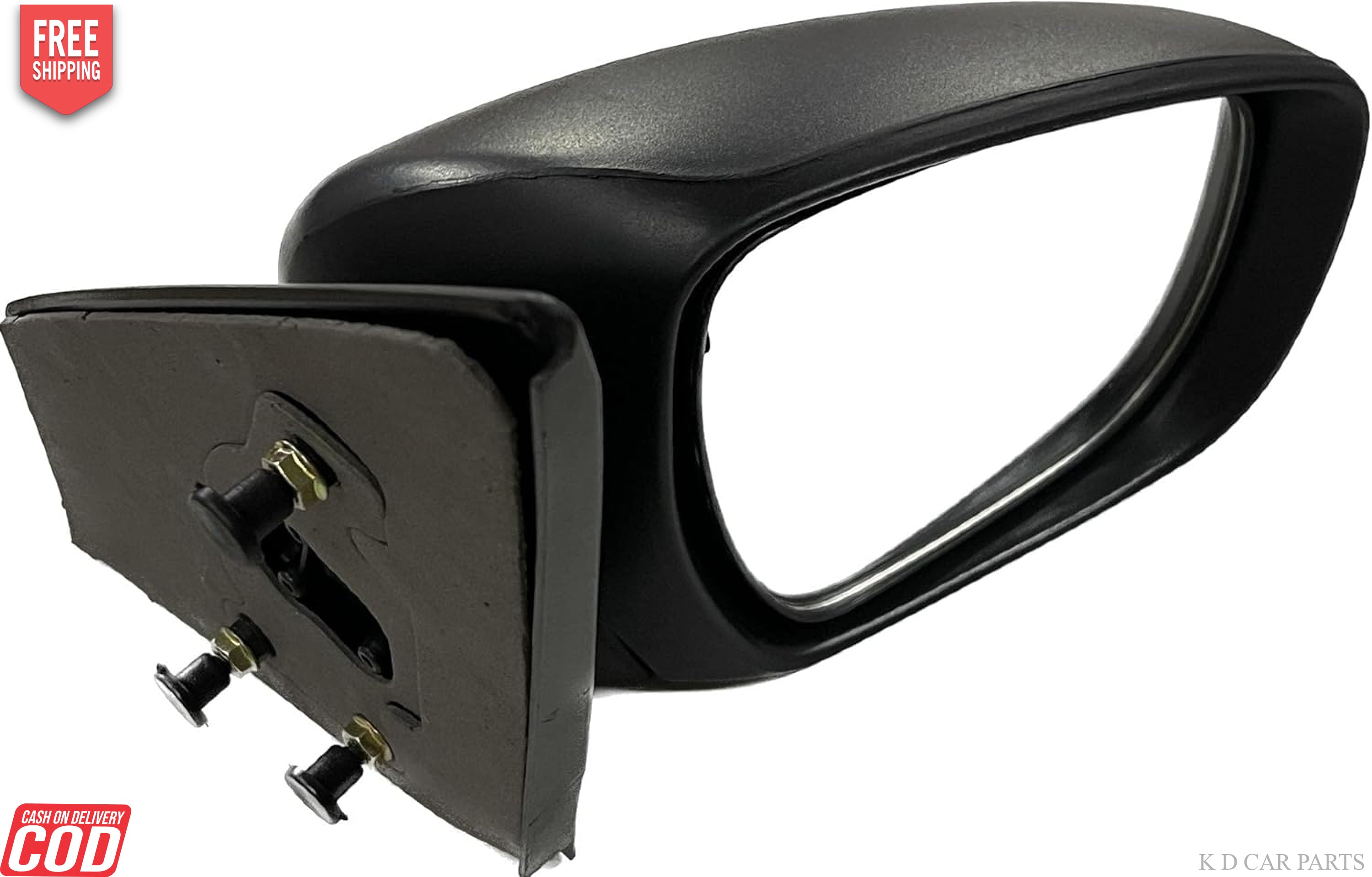 A clear, non-adjustable side mirror for Maruti Celerio LX, featuring a black door mount.
