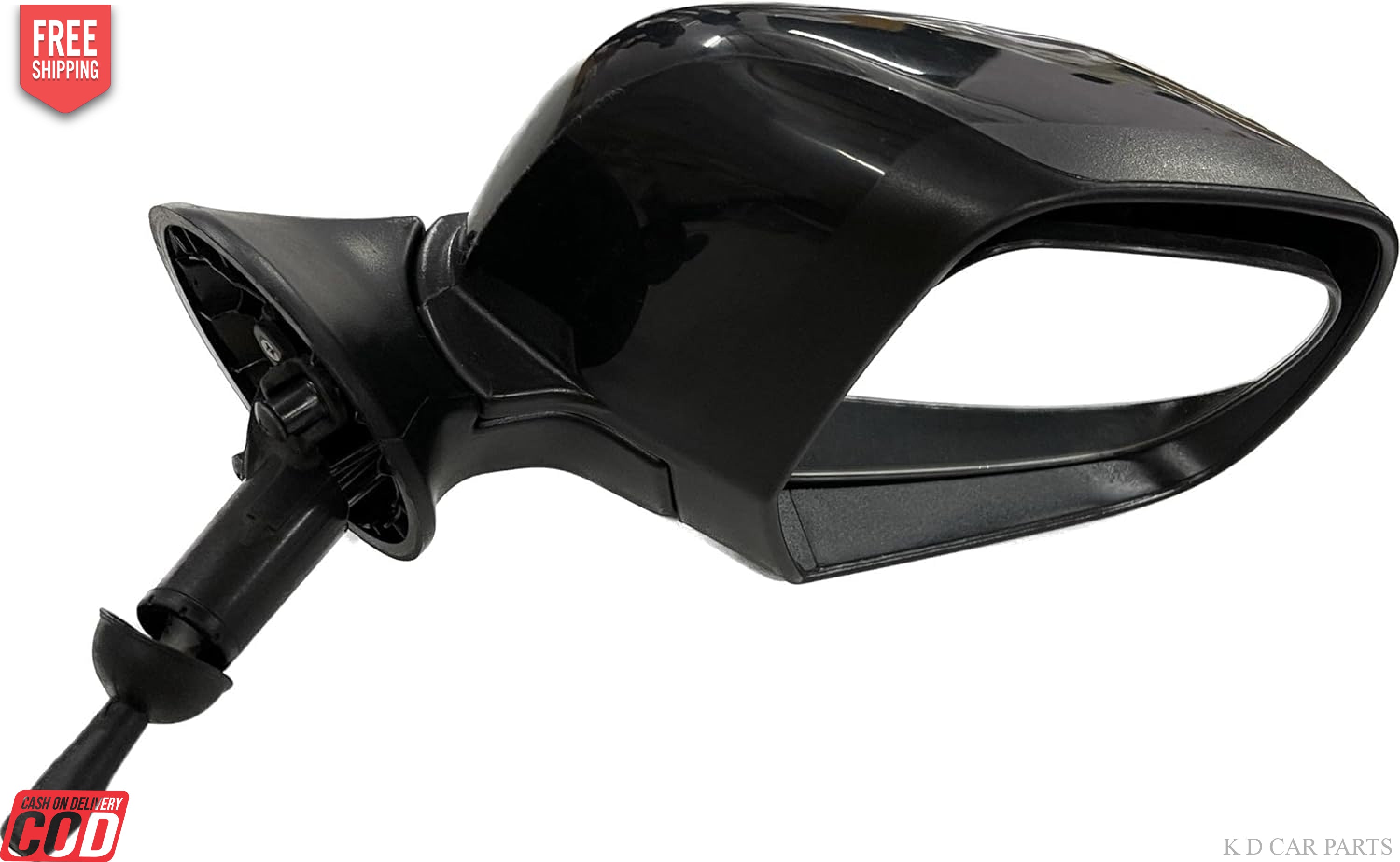 Black adjustable side mirror for Renault Duster/Verito/Terrano, featuring a door mount type of installation.