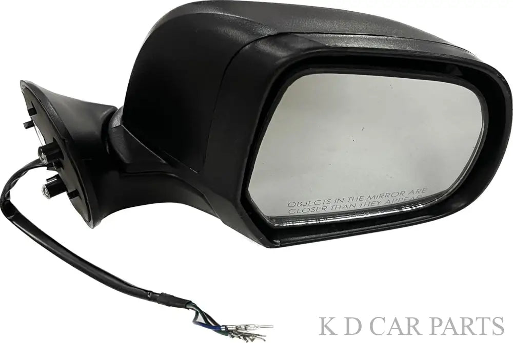 A black, clear door-mounted side rear view mirror for Renault Duster/Verito/Terrano motor.