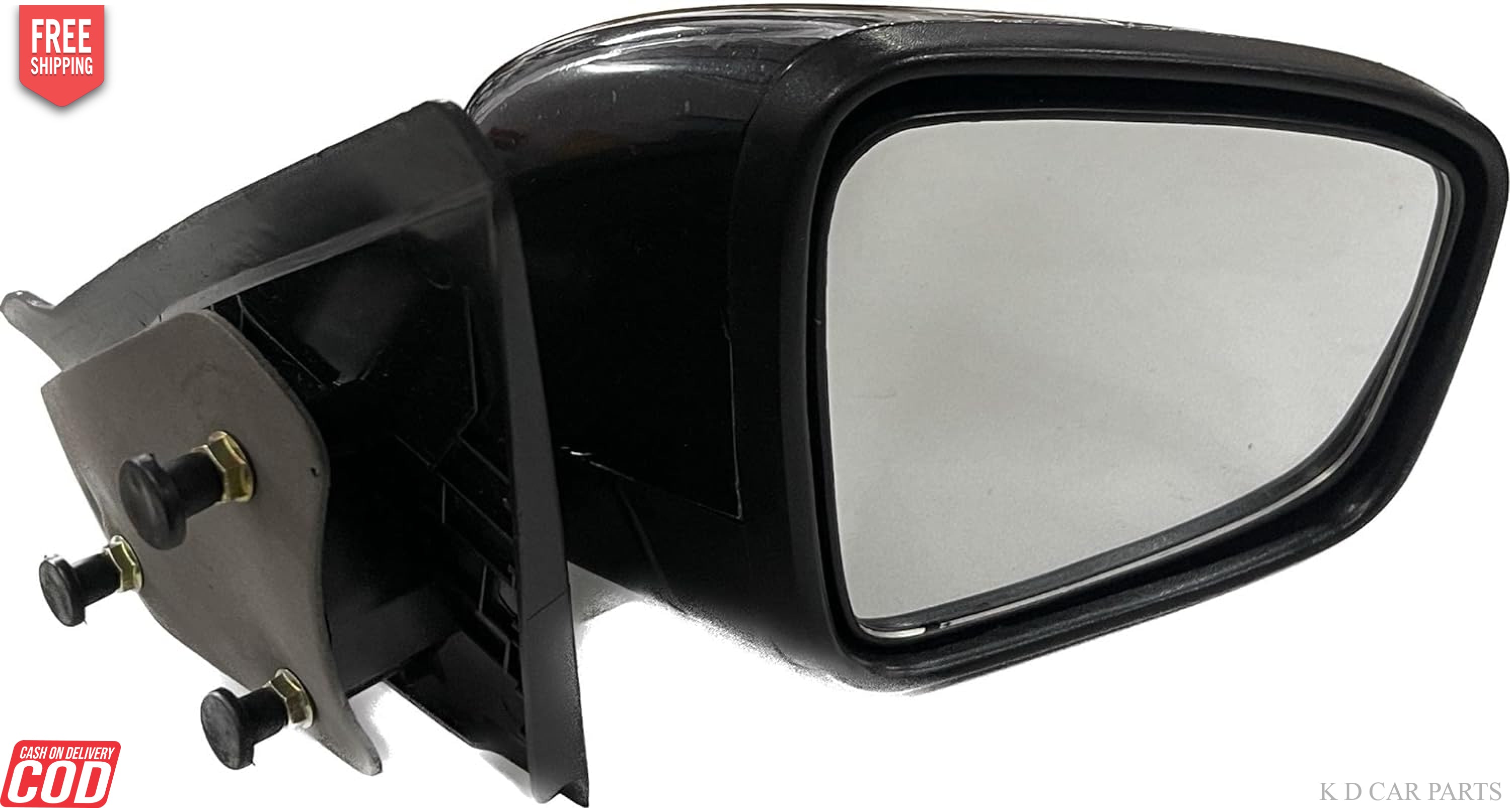 Black side rear view door mirror for Renault KWID, non-adjustable.