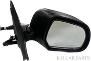 KD brand side mirror for Renault Lodgy, featuring a black housing and a clear glass mirror.