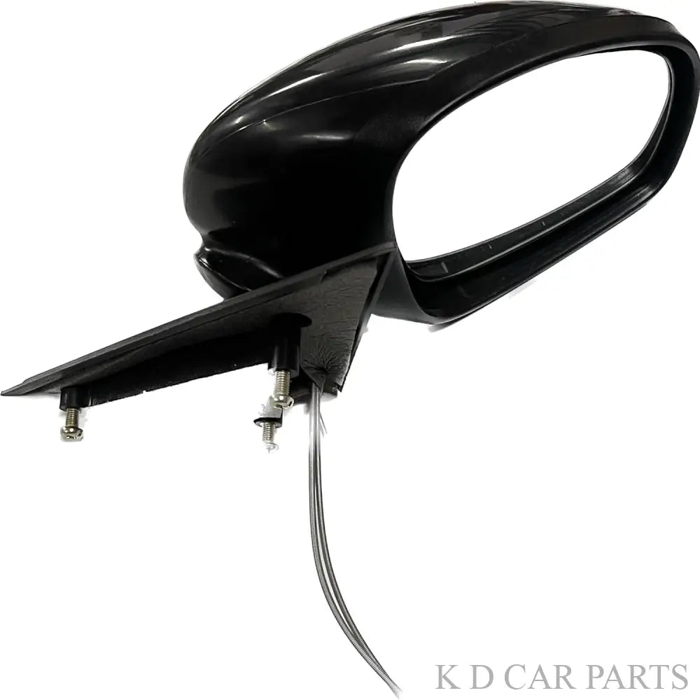 Black door-mounted side mirror with a clear convex mirror plate, for Skoda Fabia.